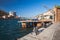 Coastal view with port equipment. Bay of Balaklava