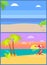 Coastal View Posters Set Tropical Beach, Sea Sand