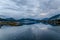 Coastal villages and lake in the late evening