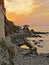 Coastal walk at sunset, Collioure, France