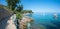 Coastal  Walkway from Icici to Opatija, blue ocean Kvarner Bucht, Croatia