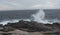 Coastal water crashing along the shoreline of Nova Scotia