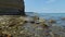 Coastline area near old city Piran and Strunjan, nice place for swimming with St. George\'s Parish Church view. Summer day.
