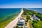 Coastline of Baltic Sea with beautiful beaches in Wladyslawowo at summer, Poland