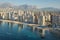 Coastline of a Benidorm. Aerial view of Benidorm, with beach and