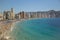 Coastline of a Benidorm. Aerial view of Benidorm, with beach and