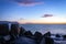 Coastline of False Bay at sunrise, Cape Town, South Africa