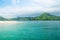 Coastline of Flores with green hills along the ocean, Flores, Indonesia