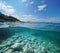 Coastline Javea and rocks underwater sea Spain