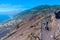 Coastline of La Palma viewed from San Antonio crater, Canary islands, Spain