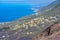 Coastline of La Palma viewed from San Antonio crater, Canary islands, Spain