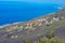 Coastline of La Palma viewed from San Antonio crater, Canary islands, Spain