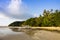 Coastline landscape with tide going out