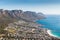 Coastline landscape of the Twelve Apostles mountain range in Cape Town