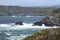 Coastline of Mizen Head in stormy weather