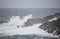 Coastline of Mizen Head in stormy weather