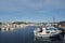 Coastline near Colonia de Sant Jordi or Colonia de San Jorge, Mallorca, Spain, Europe. Panoramic view