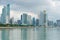 Coastline Panama City buildings on the oceanfront