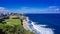 Coastline of Puerto Rico with Houses of Old San Juan and the Car