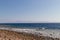 The coastline of the Red Sea and the mountains in the background. Egypt, the Sinai Peninsula