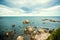 Coastline with rocks, beautiful sky and sea in Scotland