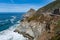 Coastline and Rocks in California. West Coast with State Route 1