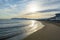 Coastline with sandy beach and clear sea water in Alcamo Marina, small town in Sicily, Italy, summer vacation destination