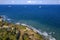 the coastline and ships near horizon