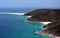 Coastline of Shoal bay on a sunny day from Mount Tomaree Lookout