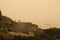 Coastline of Sooke, BC obscurred by smoke and haze from the Oregon wildfires 2020