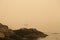 Coastline of Sooke, BC obscurred by smoke and haze from the Oregon wildfires 2020