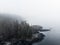 Coastline of Sooke, BC obscurred by smoke and haze from the Oregon wildfires 2020