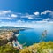 Coastline Sorrento city and Gulf of Naples - popular tourist destination in Italy