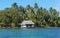 Coastline tropical vegetation rustic house Panama