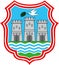 Coat of arms of the city of Novi Sad. Serbia