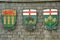 The Coat of Arms for the Provinces of Saskatchewan, Manitoba and Ontario, Canada.