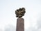 Coat of arms of Russia is the official state symbol of the Russian Federation cast in bronze on the top of the pillar.