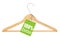 Coat hanger with hundred percent cotton tag