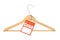 Coat hanger and polish price tag