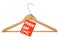 Coat hanger and price cut tag