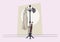 Coat Stand Vector. Coat, hat, umbrella