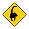 Coatimundi silhouette animal traffic sign yellow vector