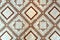 Coating, lenolium, with geometric, dark, brown, sepia, ocher, drawing, on a light background, floor, room, house, building, design