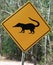 Coatis / animals crossing road sign