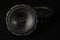 Coaxial car acoustics on a black background.Car audio system.Car audio speakers