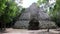 Coba Maya Ruins Xaibe building pyramid in tropical jungle Mexico