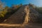 Coba, Mexico, Yucatan: Mayan Nohoch Mul pyramid in Coba. Upstairs are 120 narrow and steep steps.