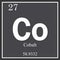 Cobalt chemical element, dark square symbol