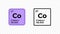 Cobalt, chemical element of the periodic table vector