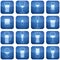 Cobalt Square 2D Icons Set: Alcohol glass